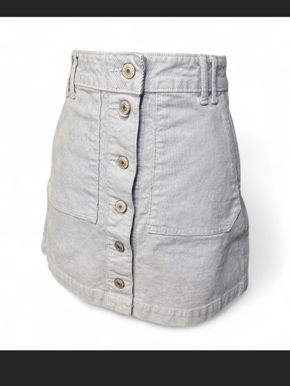 American Eagle Light Blue Corduroy Button Down Skirt
